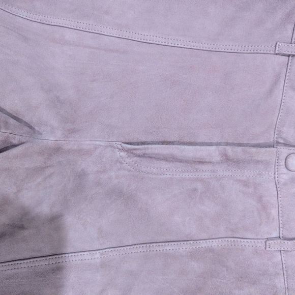 Sezane Damiano Trousers in Wisteria 100% Suede Sz 40 / US 8 - Picture 7 of 10